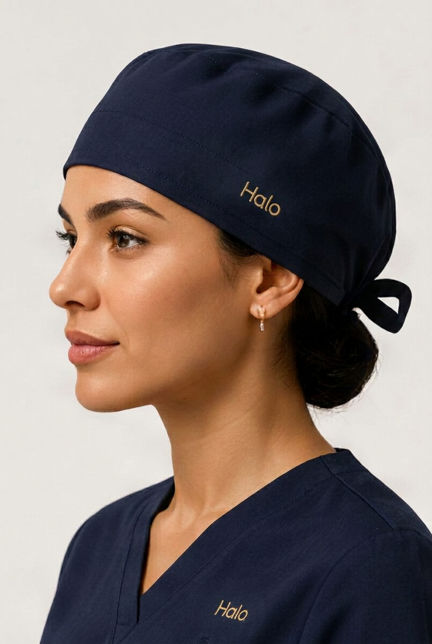 HALO Tie-Back Surgical Cap in Midnight Navy